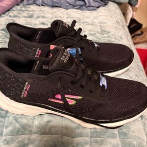 Skechers Black and Pink Running Shoes